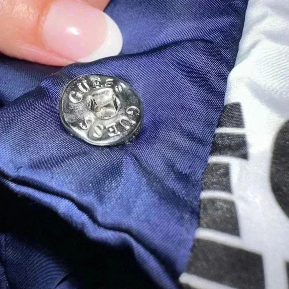 Guess Womens Navy Blue Puffer Hooded Jacket - Picture 15 of 16